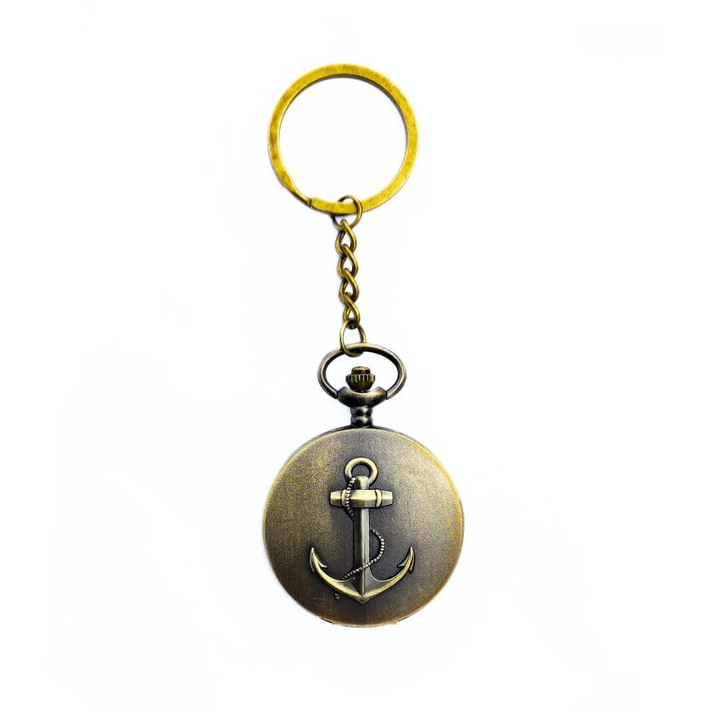 Stylish Ship Anchor Pocket Watch Clock Keychain Metal | Marvel Avenger Keychains | Antique Style Classic Keychain | Anti-Rust Retro Vintage Pocket Watch Gift Keychain for Men,Boys, Girls, Bike, car-image-35