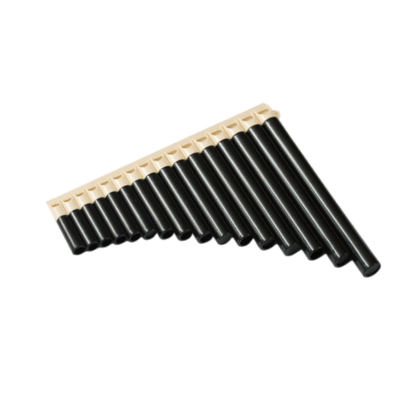 Colaxi 16 Pipe Pan Flute,Musical Instrument,Teaching, Portable,Traditional,Panpipe Key of C, for Music Lover Performance, Beige Brown