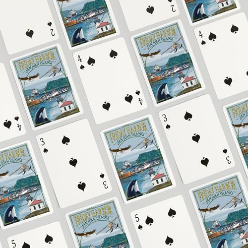 Lantern Press Friday Harbor San Juan Island Washington 52 cartas póker miniatura 4