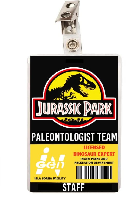 Dinosaur Park Clip-on ID Pass Badge Paleontologist Team Dino Ranger Staff Card