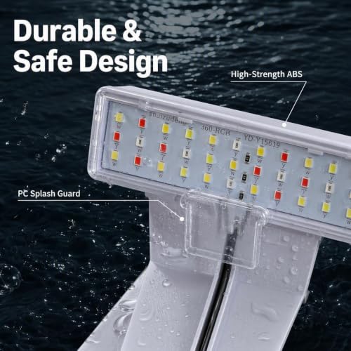 Image of Mini Clip On Fish Tank Light 7W Small Aquarium Light for 1 to 5 Gallon Nano Tanks USB Moving Lamp with White Red Blue Green LED (Adapter NOT Included)
