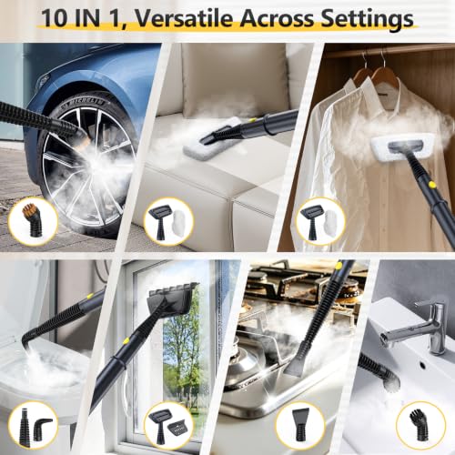 Image of 10-in-1 Steam Mop with Detachable Handheld Steam Cleaner