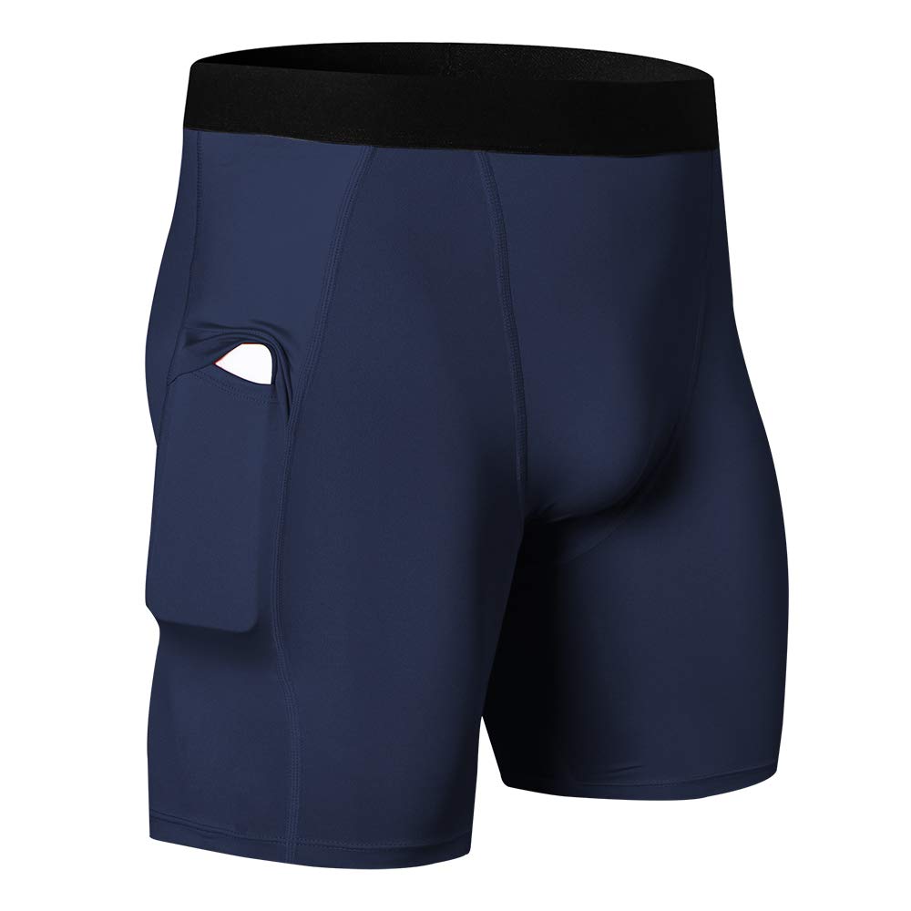 Yuerlian Mens Compression Shorts Running Workout Athletic Base Layer Shorts  Cool Dry Gym Sports Training Pants with Pocket