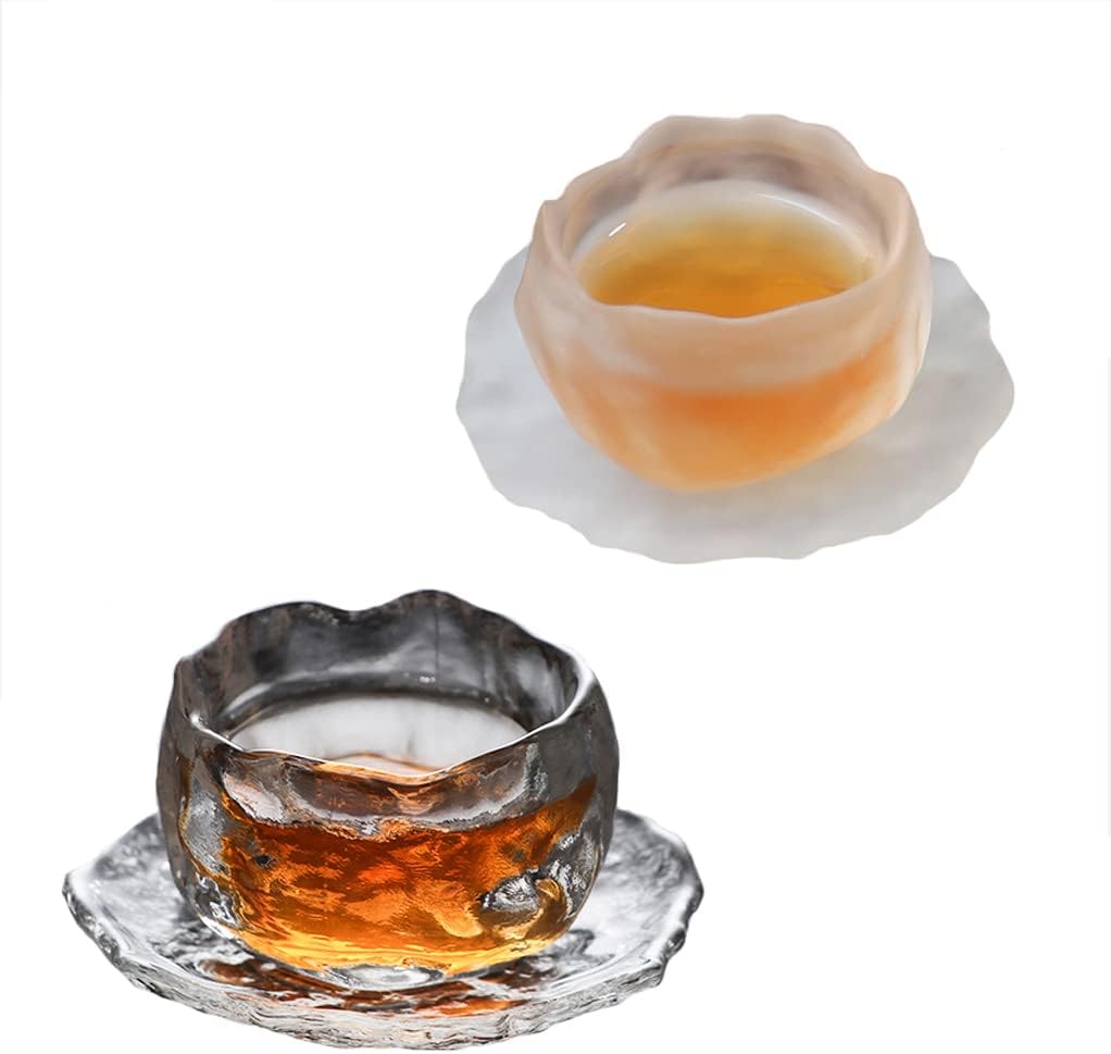 Juego de tazas de sake de vidrio estilo japonés Soju Saki, tazas de té de vidrio, tazas de vino, mini tazas para beber, 2 unidades