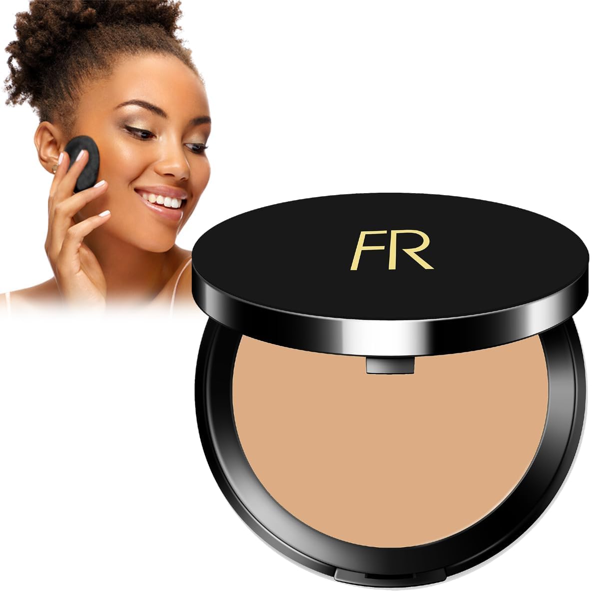 Cream To Powder Foundation by Flori Roberts, Full Coverage for Women of Color or Deeper Skin Tones, Long Lasting Makeup, Matte Finish, Covers Uneven Complexion and Hides Imperfections, 0.30 oz