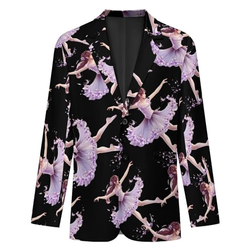 Ballerina Dancing Men's Suits Dress Business Formal Suit Print Jackets Coat for Wedding Party4
