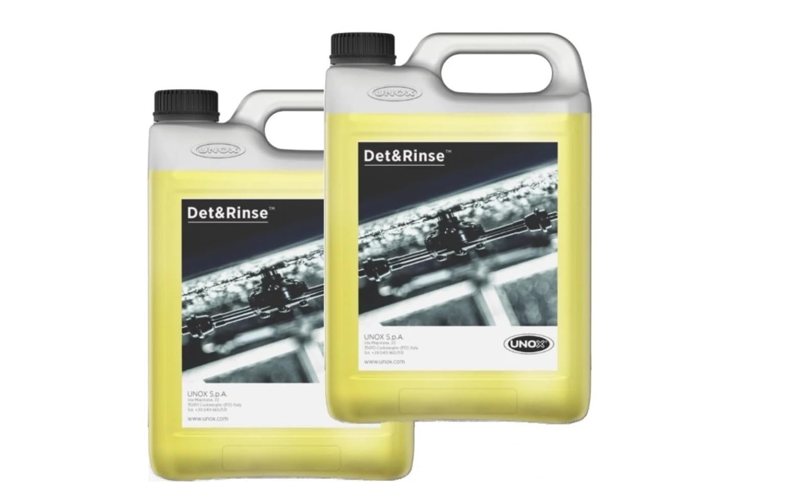Unox DET&RINSE For Rotor.KLEAN 2×5 l Professioneller Ofenreiniger für automatische Reinigung in 5E‑Serie Spezialmittel für Kombidämpfer Mind.Maps ChefTop BAKERTOP