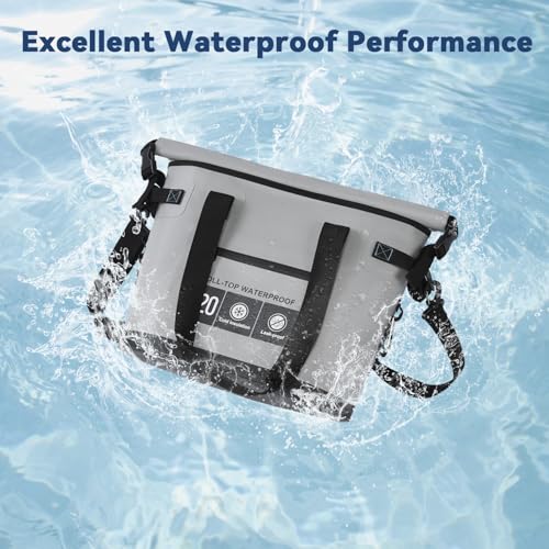 Image of Vogano Soft Cooler Bag - Insulated Leak-Proof Cooler Bag with Roll-Top Waterproof Seal ,Portable Ice Chest for Camping, Beach, Travel, Picnics ,12HR Cold Retention