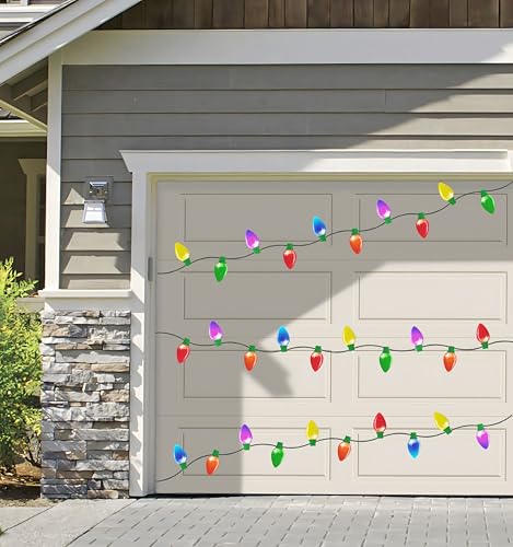 Image of 290PCS Christmas Car Refrigerator Decorations - 140 Reflective Bulb Light Shaped Magnets 150 Magnetic Wires Ornaments Set Xmas Holiday Cute Decor