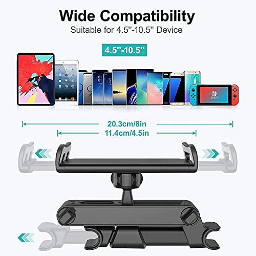 Image of Shahn Extendable Arm Headrest Mount Tablet /Mobile Holder Car Rear Seat Mobile Phones and Tablets Upto 10.5 inch Diagonal Screen Size.