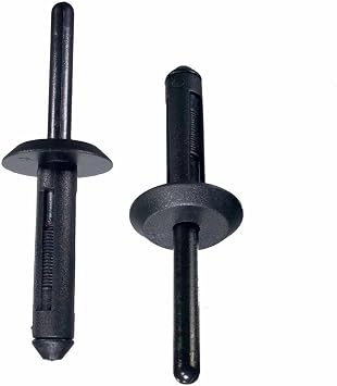 # BAS01208 100 Count Nylon Plastic Rivet Blind Fastener Automotive Aftermarket Replacement for Chrysler 6500911, Ford N803043S, GM 14063981, 13750, 700-595 Fits 1/4 Hole