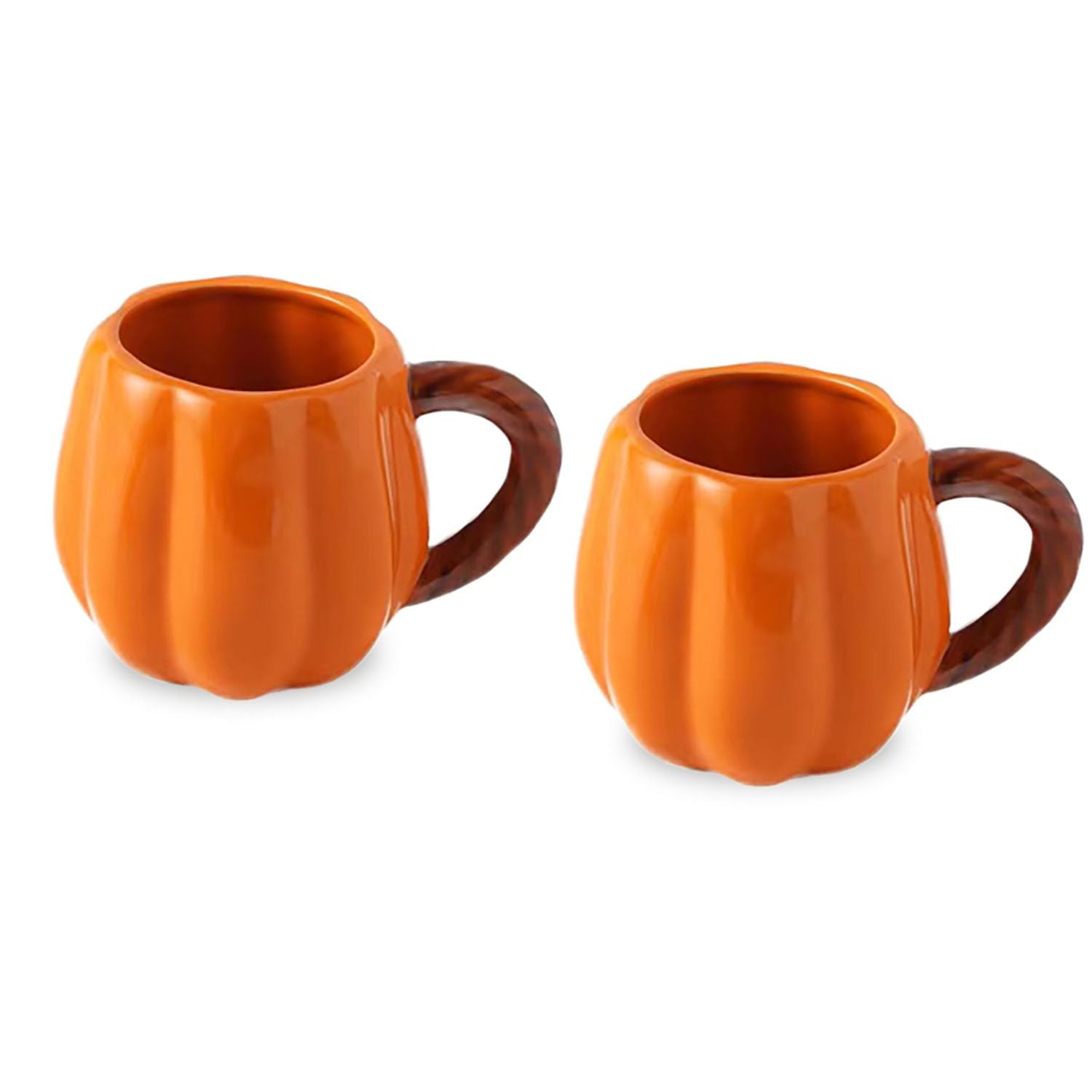 2 tazas de cerámica de calabaza de 13 onzas, taza de café, taza de té, decoraciones navideñas