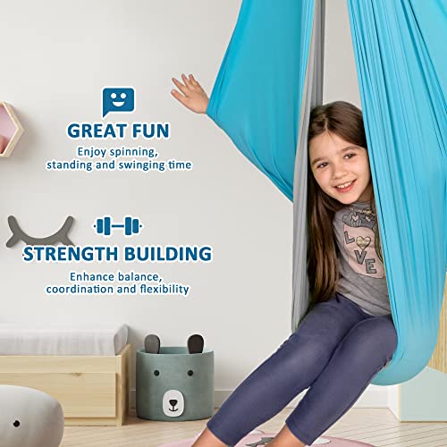 OUTREE Balanço sensorial, balanço de terapia de camada dupla com gancho giratório de 360°, balanço s
