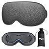 Vynix 100% Blackout Eye Mask for Sleeping - 3D Deep Contoured Sleep Mask for Men Women - Soft Comfortable Sleeping Mask - Adjustable Eyemask Black Out Night Masks for Travel Nap Yoga - Grey