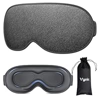 Vynix 100% Blackout Eye Mask for Sleeping - 3D Deep Contoured Sleep Mask for Men Women - Soft Comfortable Sleeping Mask - Adjustable Eyemask Black Out Night Masks for Travel Nap Yoga - Grey