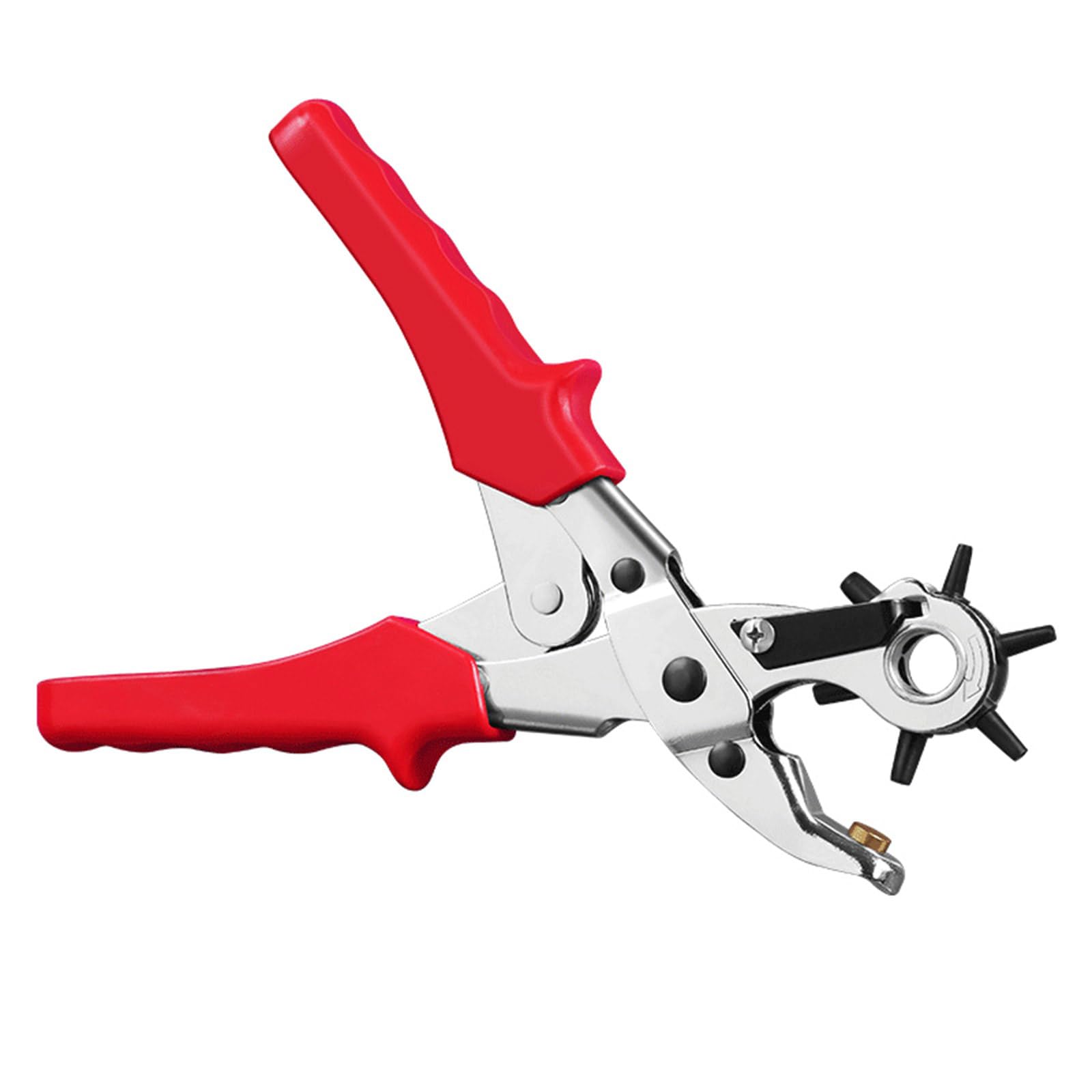 Sbshiouu Revolving Punching Plier Leather Hole Punching Tool for Belt Watch Band Strap Dog Collar Shoe Fabric Craft Project Accessories Household Belt Tool