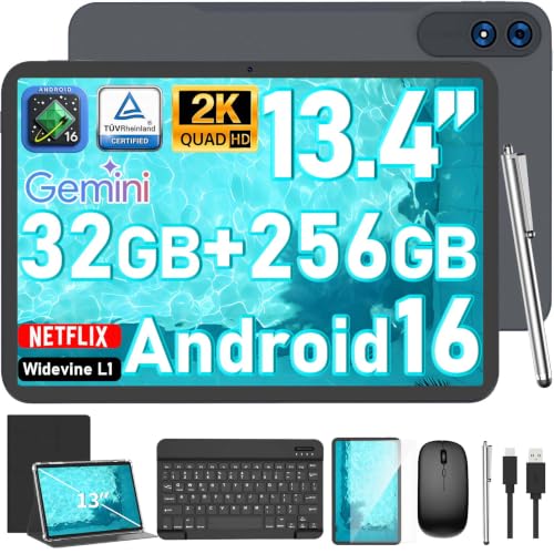 Image of 13 Inch Tablet - Android 16 Tablet with Keyboard - 32GB+256GB+2TB Expand