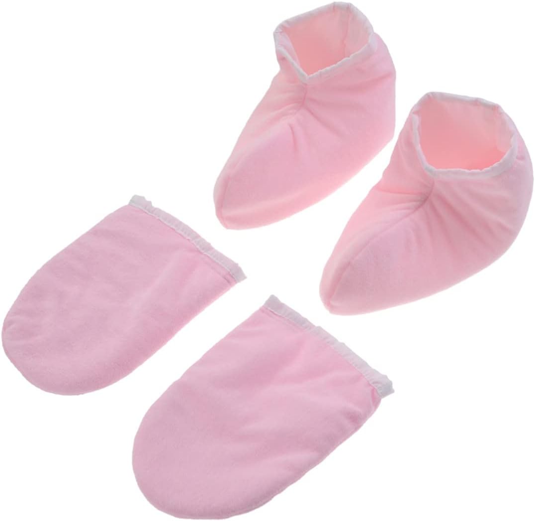 2pairs Paraffin Wax Therapy Mitts Insulated Hand Covers Heated Moisturizing Gloves for Relaxation