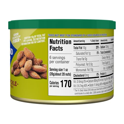 Image of Blue Diamond Almonds Spicy Dill Pickle Flavored Snack Nuts, 6 Oz Resealable Can (Pack of 1)