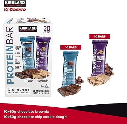 Kirkland Signature – Praline Pecans, Fancy Pecans With Sweet Praline Coating 2.5Lb + Protein Bars, Pack Variety (Box/20 Bars), Chocolate Brownie And Chocolate Chip Cookie Dough (2 Units Total) #TOP3