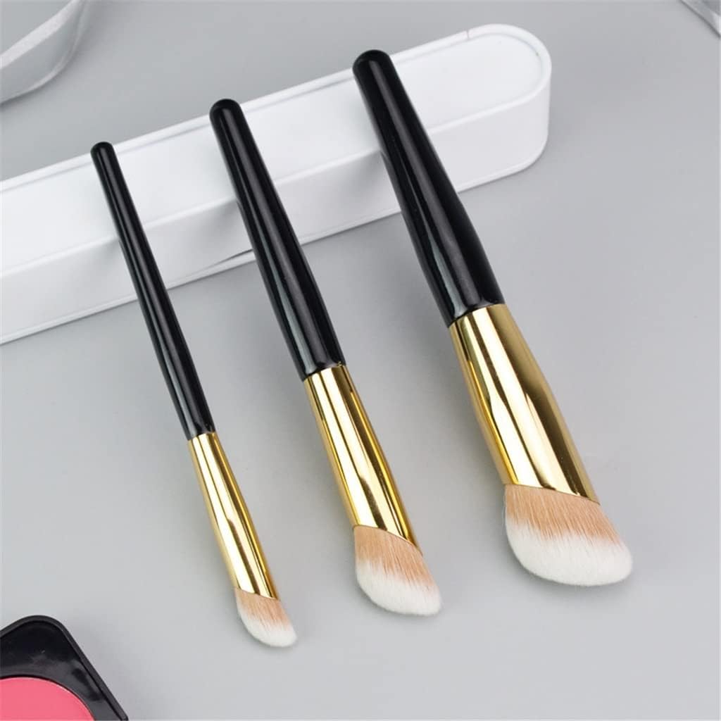 Makeup Brush Foundation Concealer Makeup Brushes Synthetic Hair Finger Belly Brush Liquid Foundation BB Cream Concealer Makeup Brush Cosmetic Products (Color : Black, Size : 3pcs)