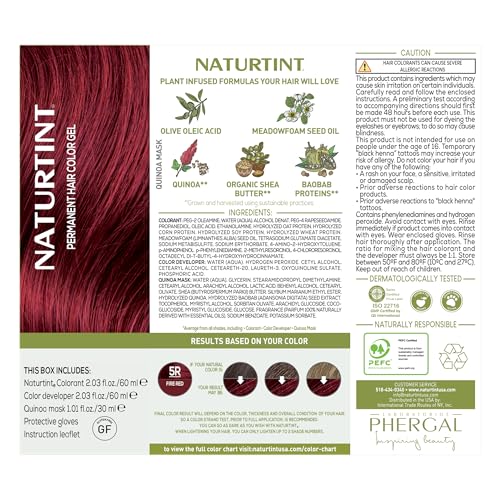 Image of Naturtint 5R Fire Red Permanent Hair Color (Pack of 6), Ammonia Free, Vegan, Cruelty Free, up to 100% Gray Coverage, Long Lasting Results (Packaging may vary)