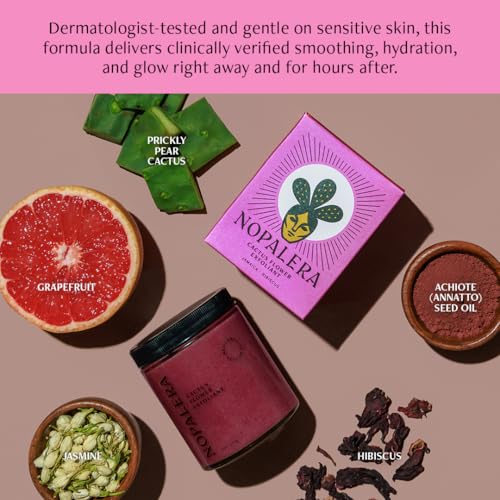 Image of Nopalera Hibiscus Cactus Flower Exfoliant - Exfoliating Face & Body Scrub, 3-in-1 Cleanser, Exfoliator, & Moisturizer, Vegan, Cruelty-Free, Natural Floral Scent, Dye Free, 6 oz.