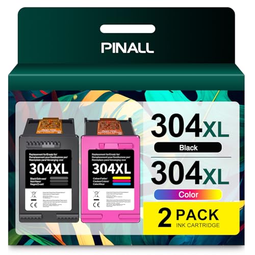 PINALL 304XL Cartuchos de Tinta Remanufacturado para HP 304 para HP 304 XL Negro y Color Pack con HP Envy 5010 5020 5030 5032 DeskJet 2620 2630 3720 3730(2 Pack)