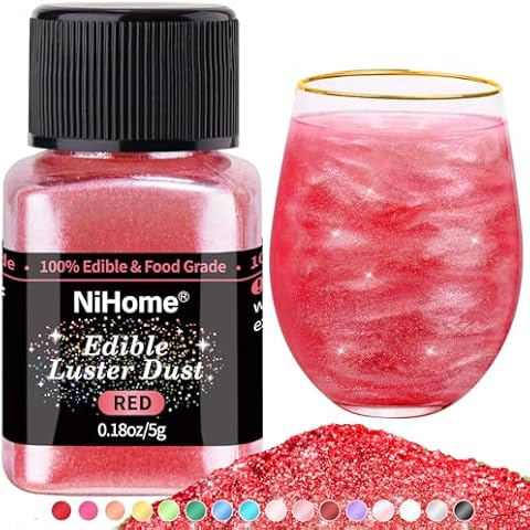 NiHome Edible Glitter Powder Red Cover