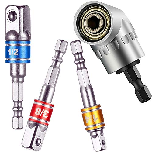 Drill Extension Angle,Drill Right Angle Attachment,Drill Socket Adapter,Hand Sockets Tools,Hex Drill Bits,Hex Shank Drill Bit Set,1/4 3/8 1/2