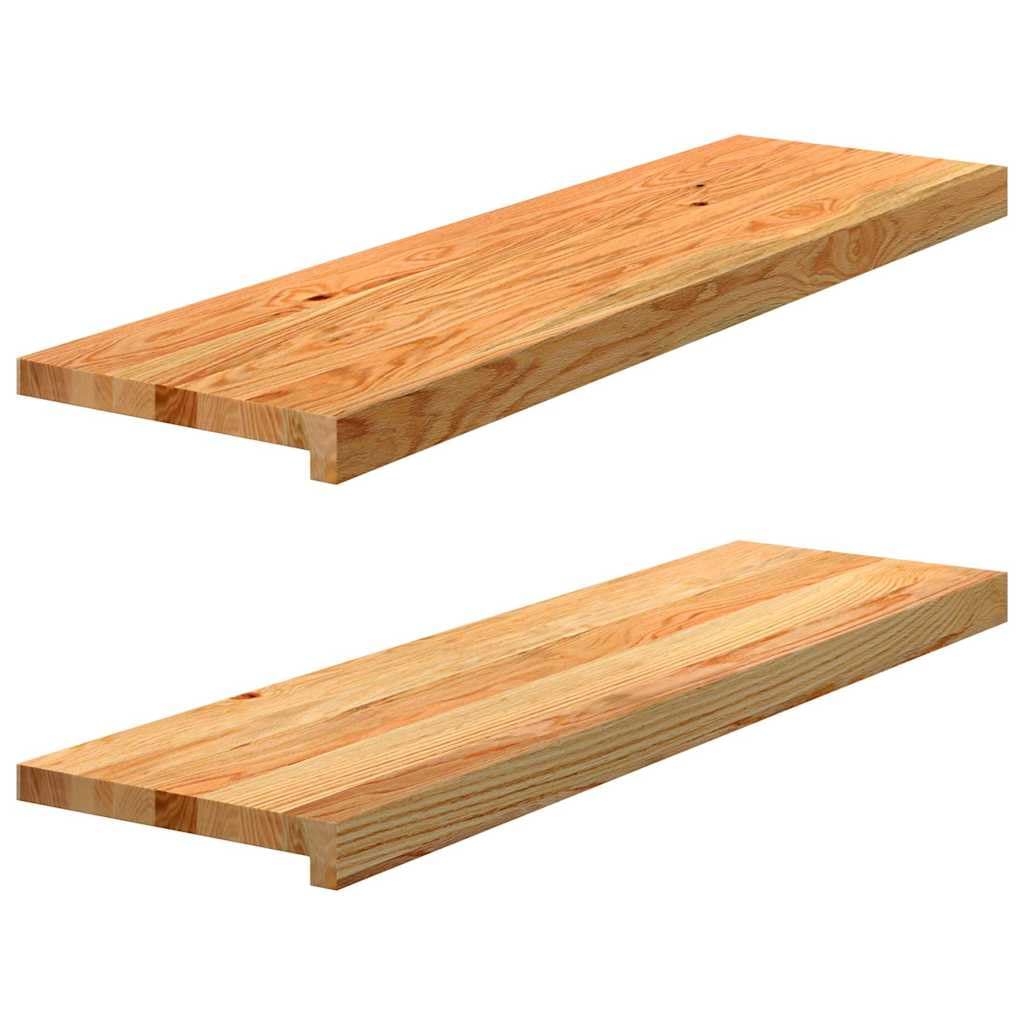 vidaXL Window Sills 2 pcs Light Brown 90x25x2 cm Solid Wood Oak, Window Ledge, Oak Window sill, Wooden Window sill, Window Board, Wooden Stair Tread