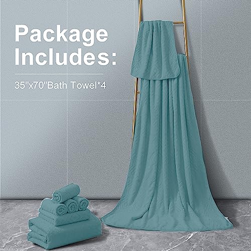 Toallas de baño extragrandes CHINO de microfibra turquesa superabsorbentes 7