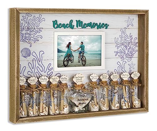 SAILINGSTORY Honeymoon Sand Jar Keepsake Shadow Box Beach Memory Coastal Decor Wedding Gift Adventure Archive Box Seashell Holder