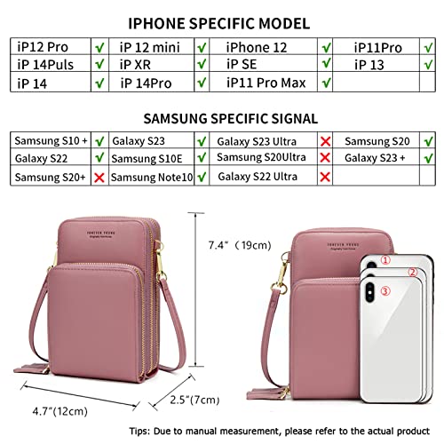 Myfriday Small Crossbody Cell Phone Purse For Women, Mini Messenger Shoulder Handbag Wallet With Credit Card Slots #TOP2