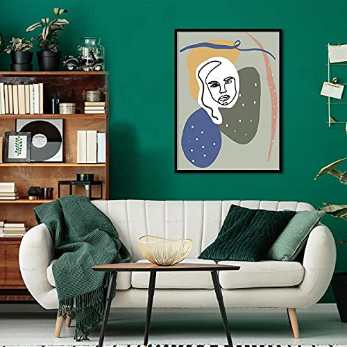 Toile ligne visage abstrait pour raviver mur blanc salon - 4