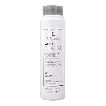 Lendan White Charge Toning Shampoo with Violet and Blue Pigments, 10.8 Ounce