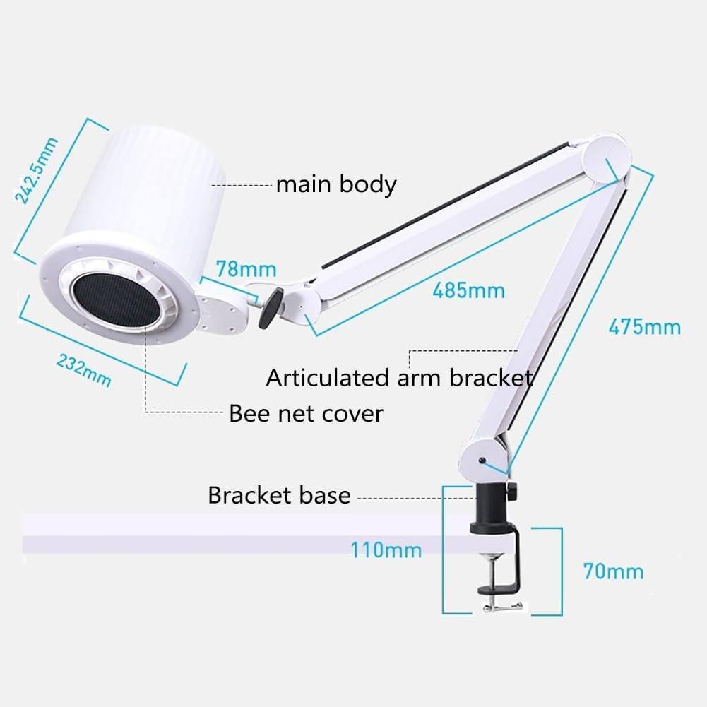 Collecteur De Poussière D'ongles Sous Vide, Collecteur De Poussière D'aspirateur D'ongles, Réglage De La Vitesse Du Vent À 10 Niveaux, Avec Led À Intensité Variable, Avec Filtres Réutilisables