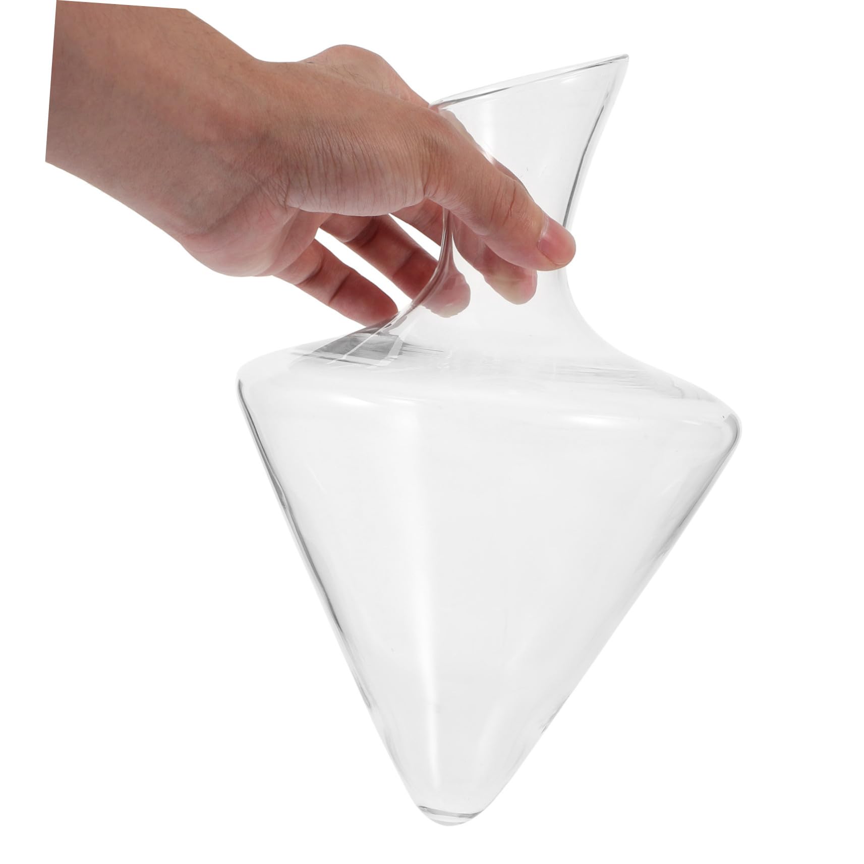 Decantador Diseño Clásico de Vidrio Transparente Inclinado para Vino | Cubo de Hielo Transparente, Acabado Fino y Forma Especial, Estilo Moderno y Elegante