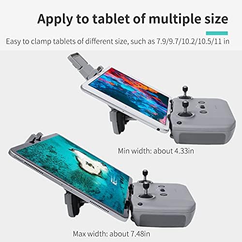 No Disassembly Tablet Holder for DJI Mini 2 Mavic Air 2 / Air 2S Mavic 3 DJI Mini 3 Pro, 7-12 Inch Foldable iPad Mount Holder Pack of Lanyard and 2 Data Cables, DJI Mini 2 Accessories