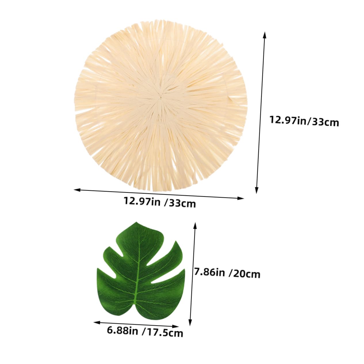 Tovagliette e Sottobicchieri in Raffia Decorazioni Tavola con Foglie Monstera e Palm Resistenti e Leggere per Cucina e Pranzo Design e e Festa