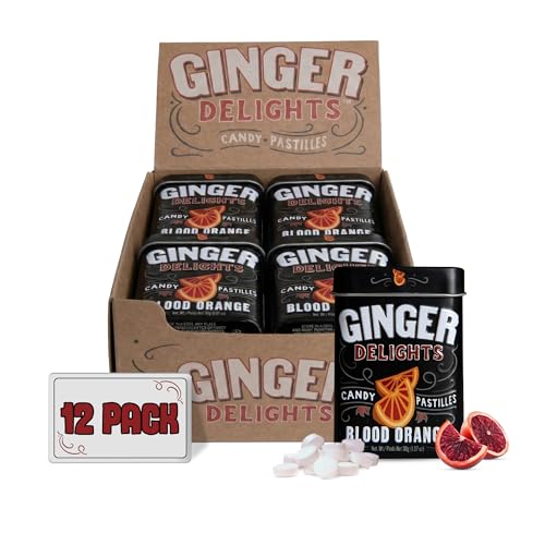 Ginger Delights Blood Orange Candy | Genuine Ground Ginger Root,