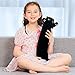 Yeqivo Soft Plush Cat Body Pillow, Long Stuffed Animal Toy Kitten Throw Pillow Gift for Kids, Girlfriend (50CM,Black)