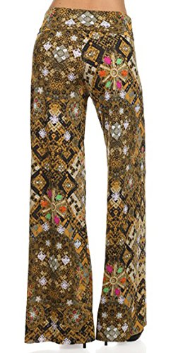Yelete Women's High Waist Wide Leg Palazzo Pants with Foldover Waist Band3