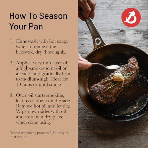 Image of de Buyer MINERAL B Pro Carbon Steel Fry Pan - 11 inch Diameter, 8.3 inch Cooking Surface - Ideal for Searing, Sauteing & Reheating - Naturally Non-Stick Finish - Made in France