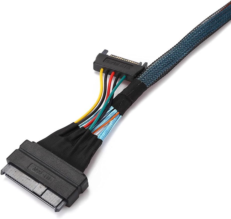 Cablecc U.2 U2 SFF-8639 to Slimline SFF-8654 4i NVME PCIe SSD Cable for Mainboard SSD 750 p3600 p3700 M.2 50CM