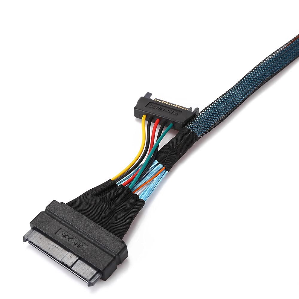 Cablecc U.2 U2 SFF-8639 a Slimline SFF-8654 4i NVME PCIe SSD Cable para placa base SSD 750 p3600 p3700 M.2 50 cm