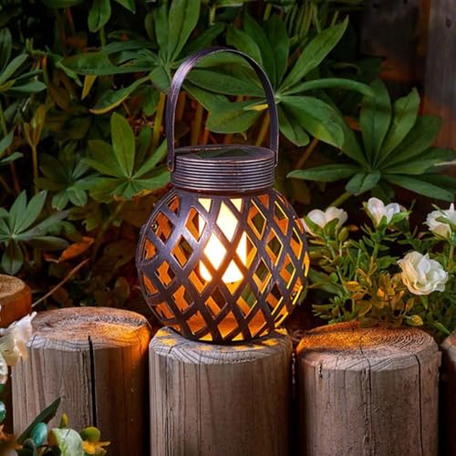 Marco Paul Solar LED Garden Lantern Lighting for Outdoors Hanging Light Up Lamp Outdoor Lighting for Garden Hanging Lantern for Outdoors Warm White Lighting