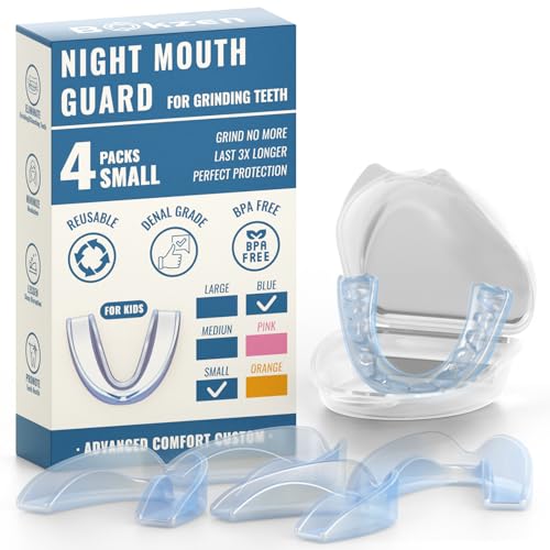 Mouth Guard for Kids Teeth Protection 4 Pack Small Size- Blue