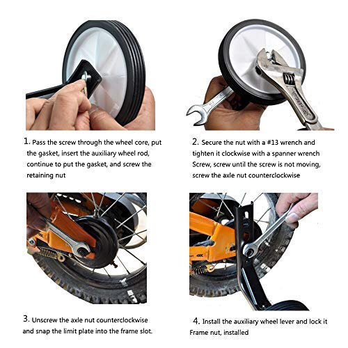 UILB Bike Training Wheels Heavy Duty Training Wheels for Kids Design Bicycle Stabilizers Mounted Kit Compatible for Bikes of 14 16 18 Inch Children\'s Single Speed Bikes(1Pair) - Thumbnail 4
