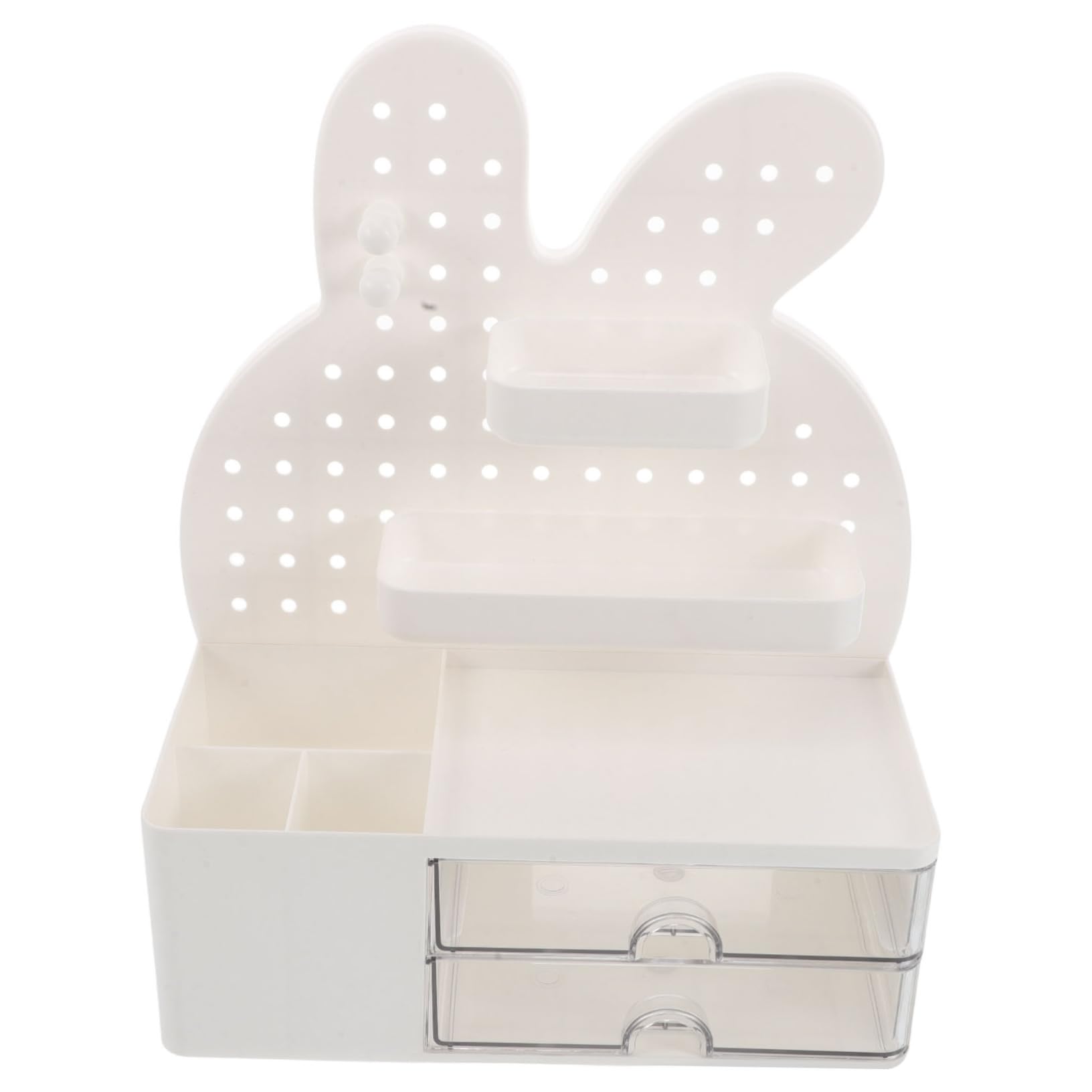 Cabilock Caja De Almacenamiento De Tablero Perforado con Cajón Organizador De Portalápices De Escritorio Forma De Conejito para Almacenar Bolígrafos Papelería y Accesorios De Oficina La Mes